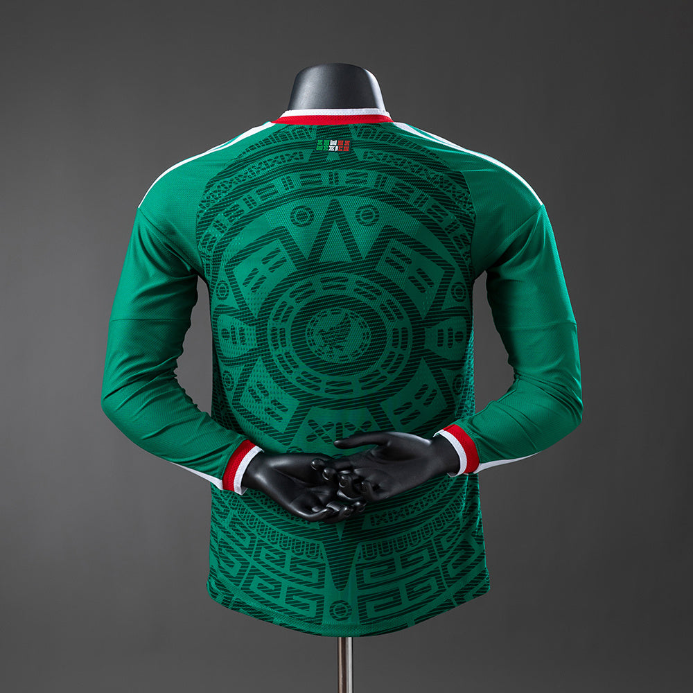 Camisola México Principal 26/27 - Mundial 2026 - Manga Comprida - Versão Jogador