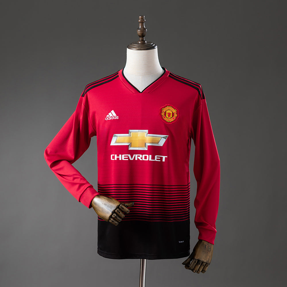 Camisola Manchester United Principal 18/19 Retro - Manga Comprida