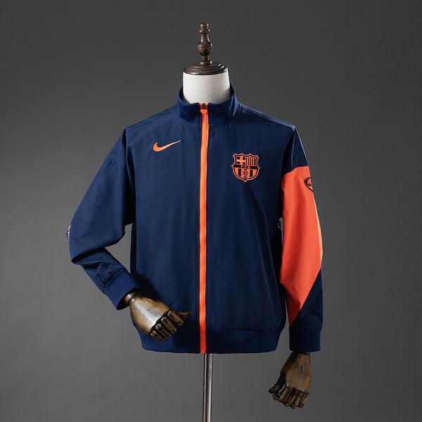 Corta-Vento Barcelona - Azul-Marinho e Laranja