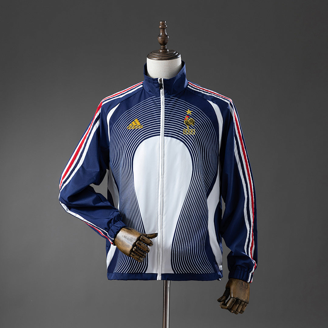 Corta-Vento França 05/06 Retro - Branco e Azul