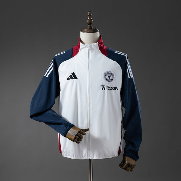 Corta-Vento Manchester United - Branco e Azul-Marinho