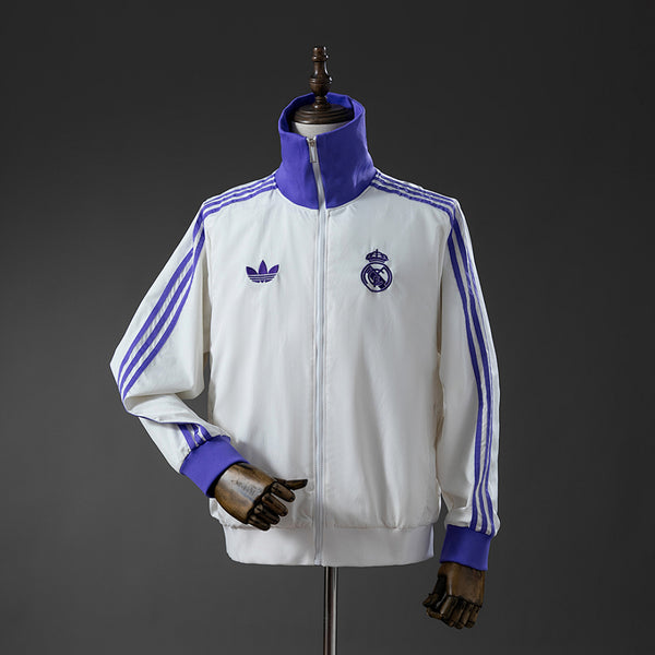 Corta-Vento Real Madrid x Beckenbauer - Branco e Roxo