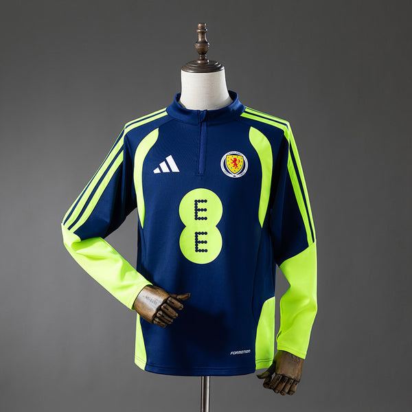 Camisola de Treino Escócia 2026 - Azul-Marinho e Verde Fluorescente