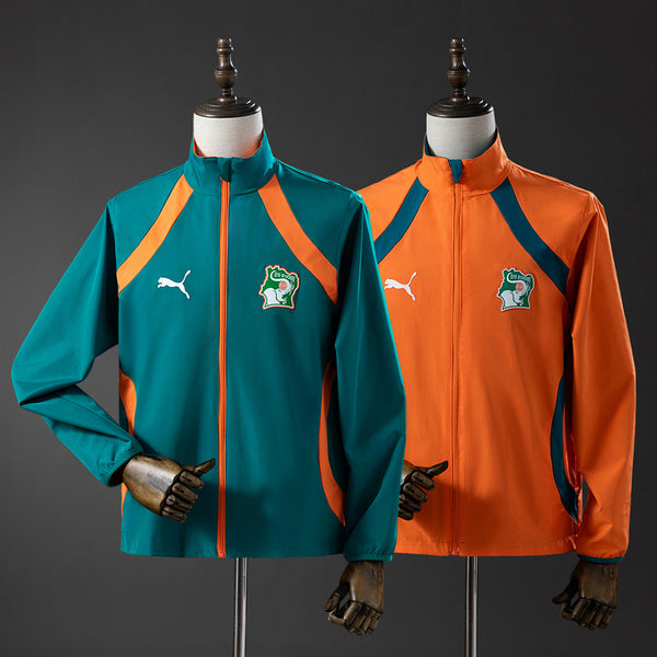 Corta-Vento Reversível Costa do Marfim 2026 - Verde e Laranja