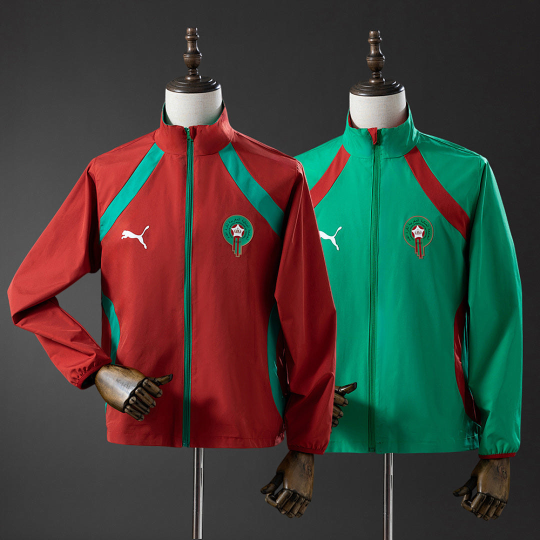 Corta-Vento Reversível Marrocos 2026 - Vermelho e Verde