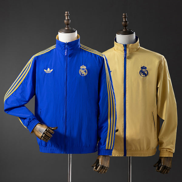 Corta-Vento Reversível Real Madrid - Azul e Amarelo
