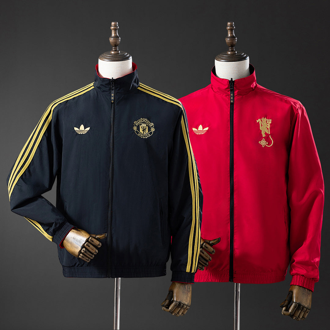 Corta-Vento Reversível Manchester United - Preto e Vermelho