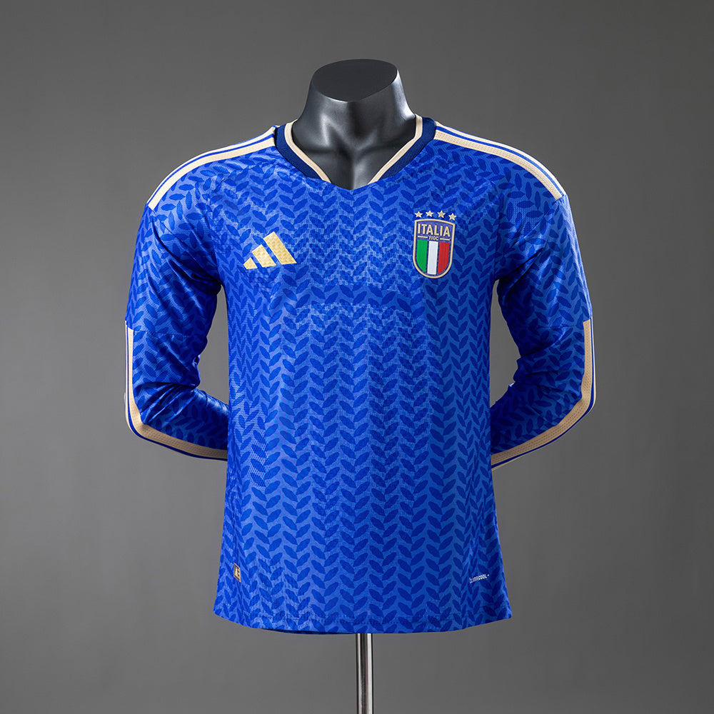 Camisola Itália Principal 26/27 - Mundial 2026 - Manga Comprida - Versão Jogador