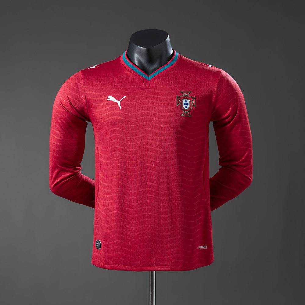 Camisola Portugal Principal 26/27 - Mundial 2026 - Manga Comprida - Versão Jogador