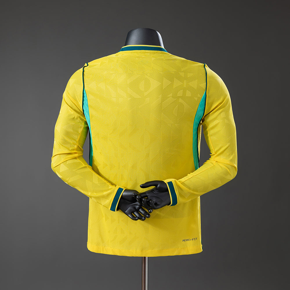 Camisola Brasil Principal 26/27 - Mundial 2026 - Manga Comprida - Versão Jogador