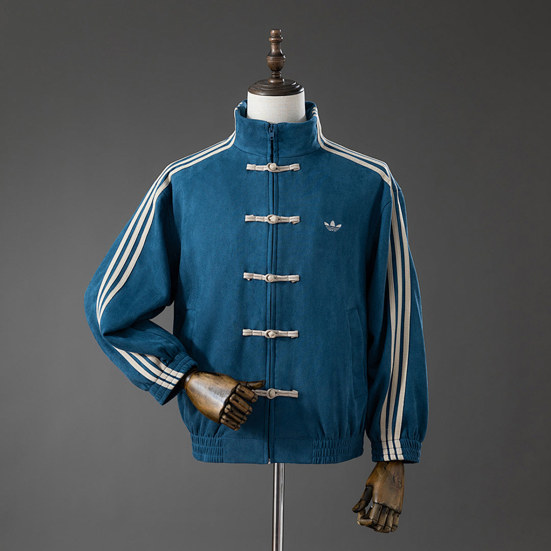 Casaco Estilo Tang Ano Novo Chinês - Azul-Ganga