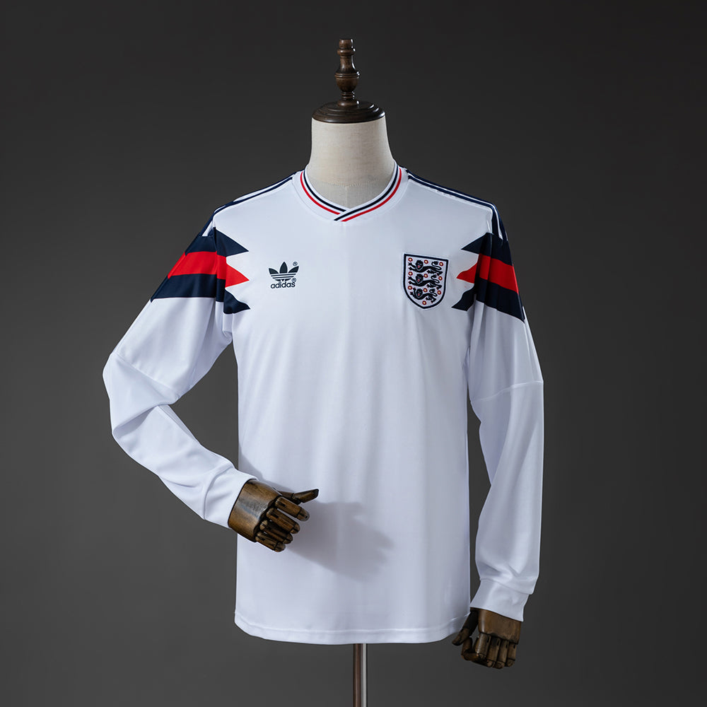 Camisola Inglaterra Principal 90/91 Retro - Manga Comprida