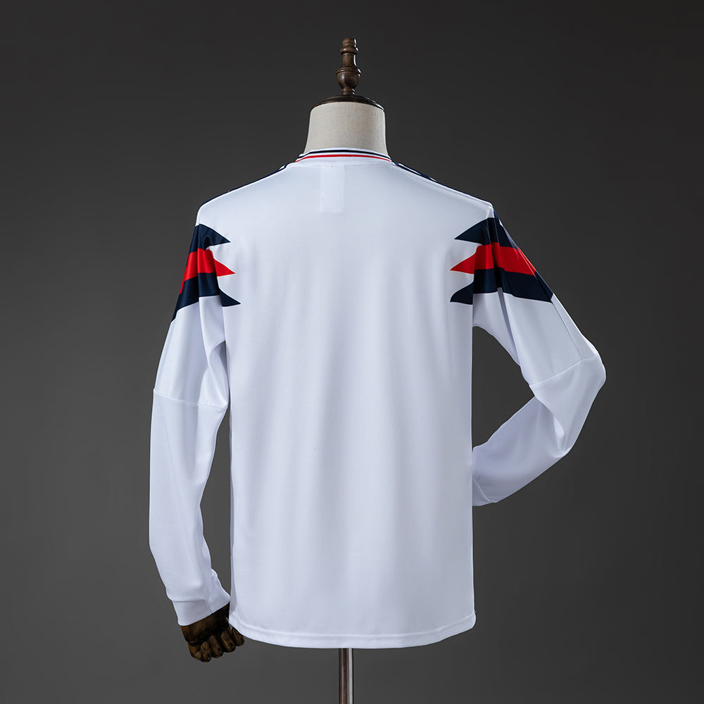 Camisola Inglaterra Principal 90/91 Retro - Manga Comprida