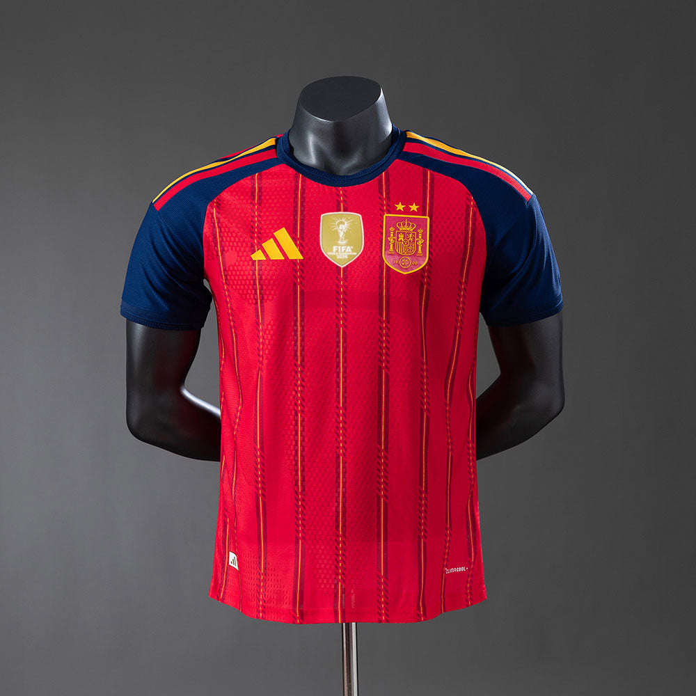 Camisola Espanha Principal Edição Campeã 2 Estrelas 26/27 - Mundial 2026 - Versão Jogador