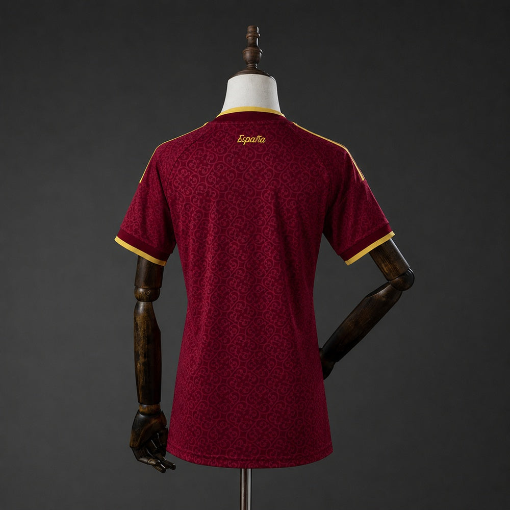 Camisola Espanha Edição Especial 2 Estrelas Grená 26/27 - Mundial 2026 - Versão Feminina
