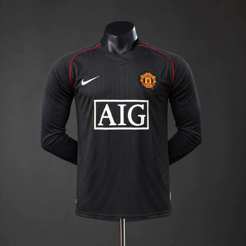 Camisola Manchester United Alternativa 07/08 Retro - Manga Comprida - Versão Jogador