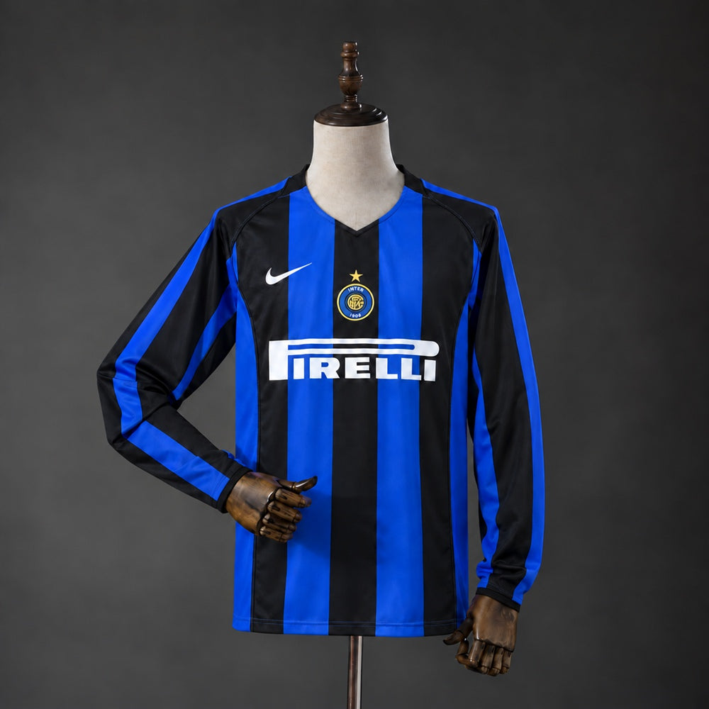 Camisola Inter de Milão Principal 04/05 Retro - Manga Comprida