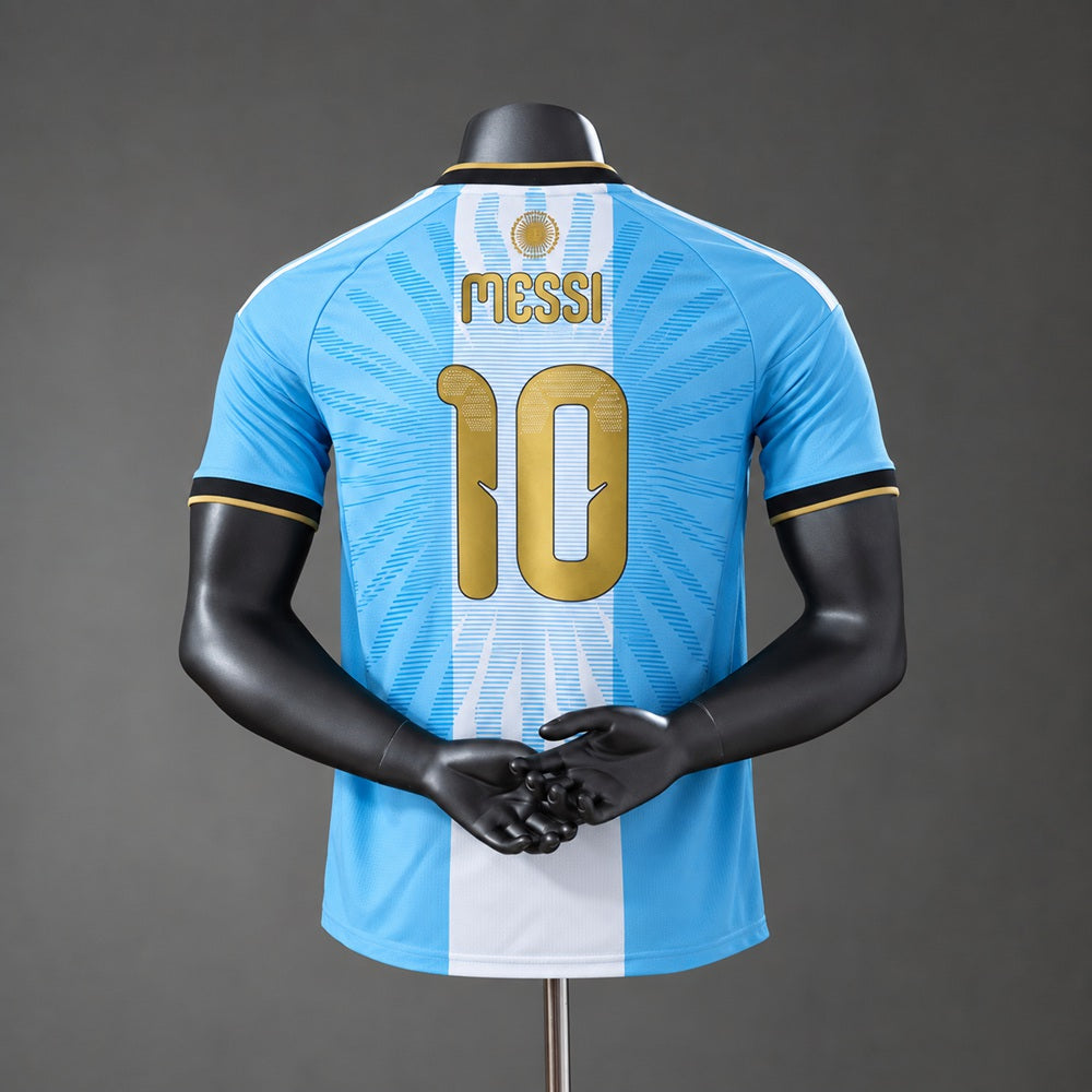 Camisola Argentina Edição Especial com Nome e Número 26/27 - Mundial 2026 - Versão Jogador