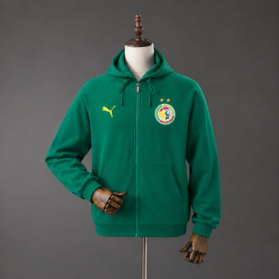 Sweatshirt com Capuz e Fecho Senegal 2026 - Verde