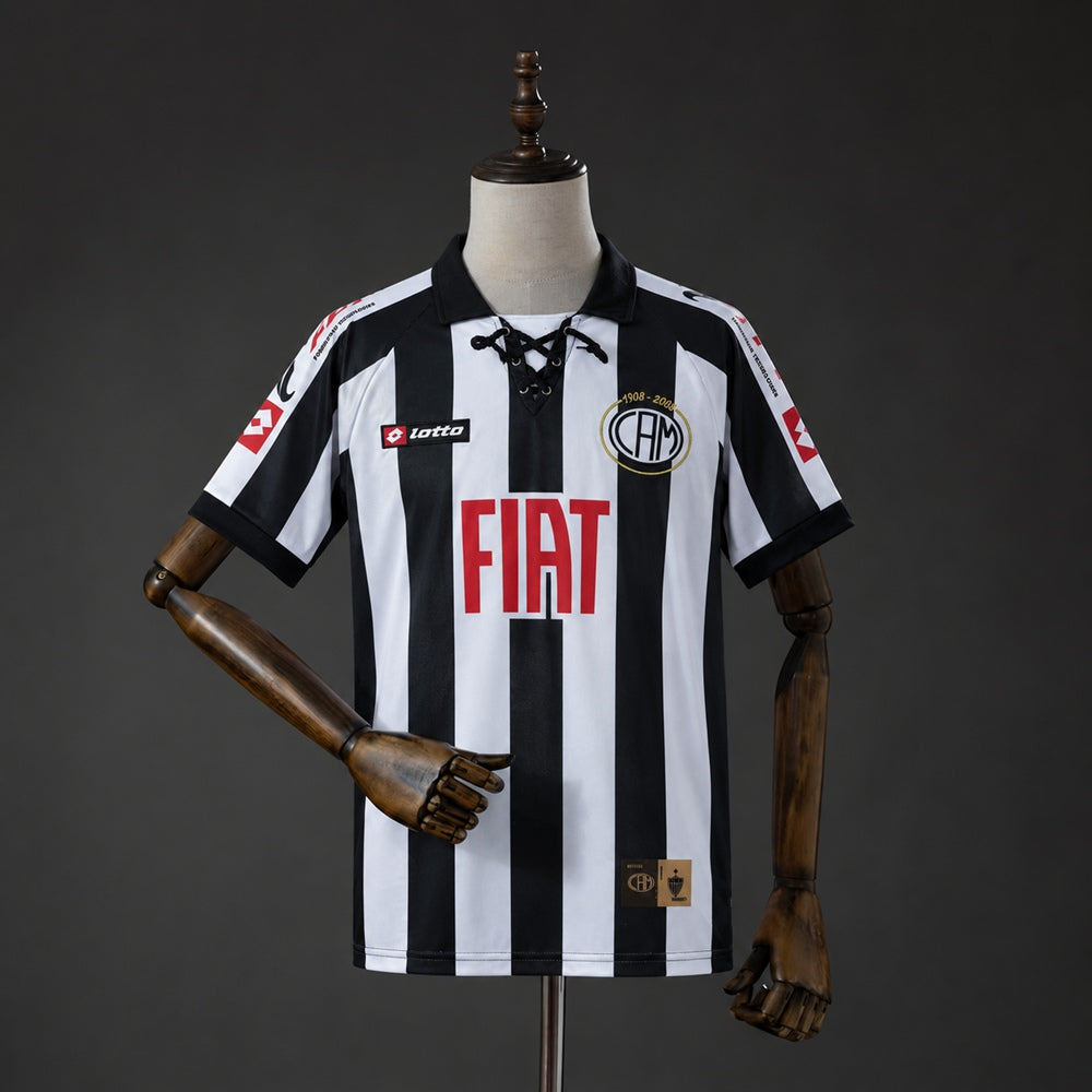 Camisola Atlético Mineiro Edição Especial Centenário Preta e Branca 08/09 Retro