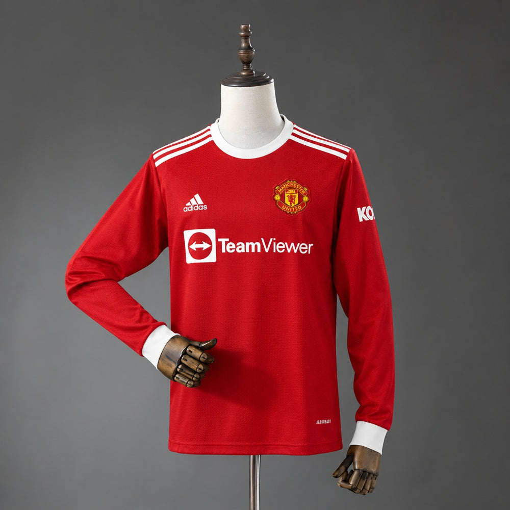 Camisola Manchester United Principal 21/22 Retro - Manga Comprida