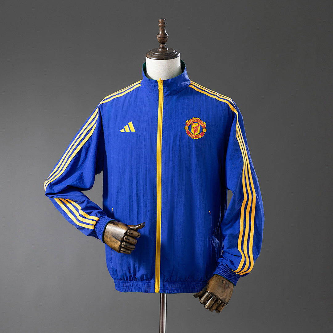 Corta-Vento Reversível Manchester United - Azul e Verde-Tropa