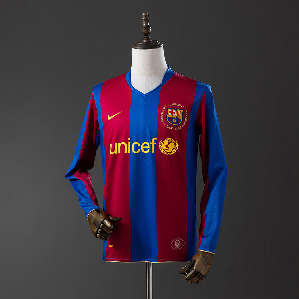 Camisola Barcelona Principal 07/08 Retro - Manga Comprida