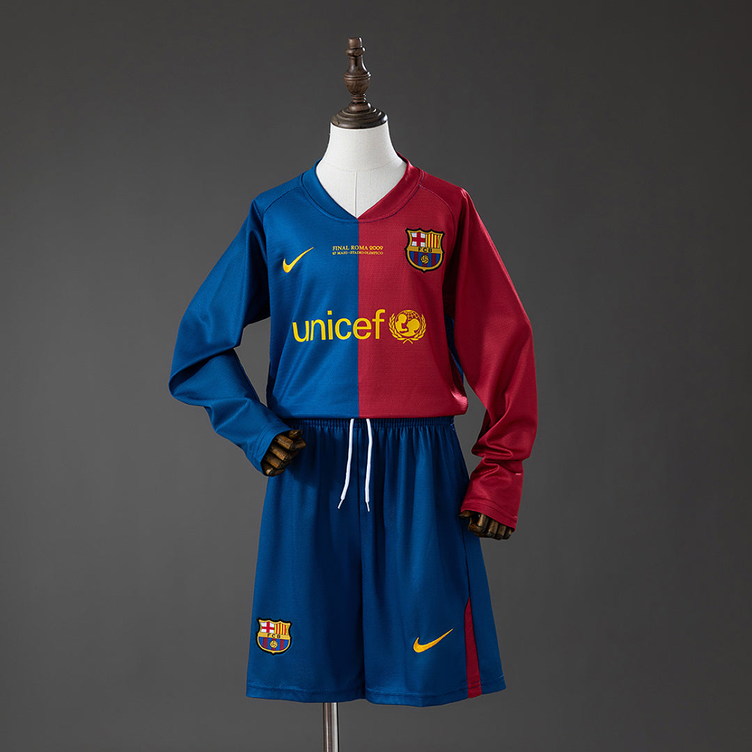Kit Barcelona Principal Criança 08/09 - Manga Comprida