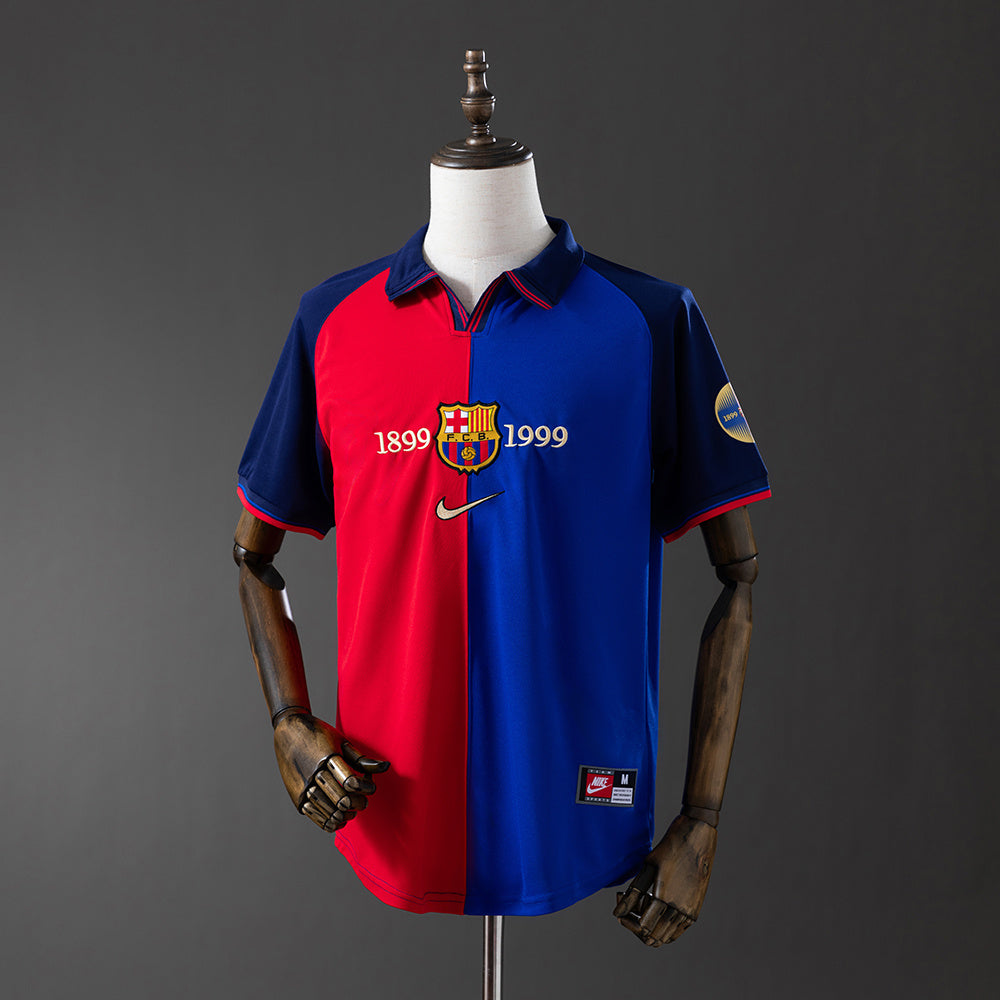 Camisola Barcelona Principal Edição Especial 100 Anos Retro