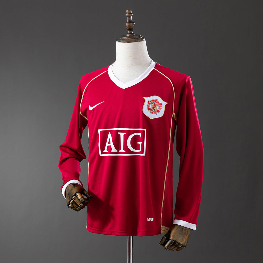 Camisola Manchester United Principal 06/07 Retro - Manga Comprida