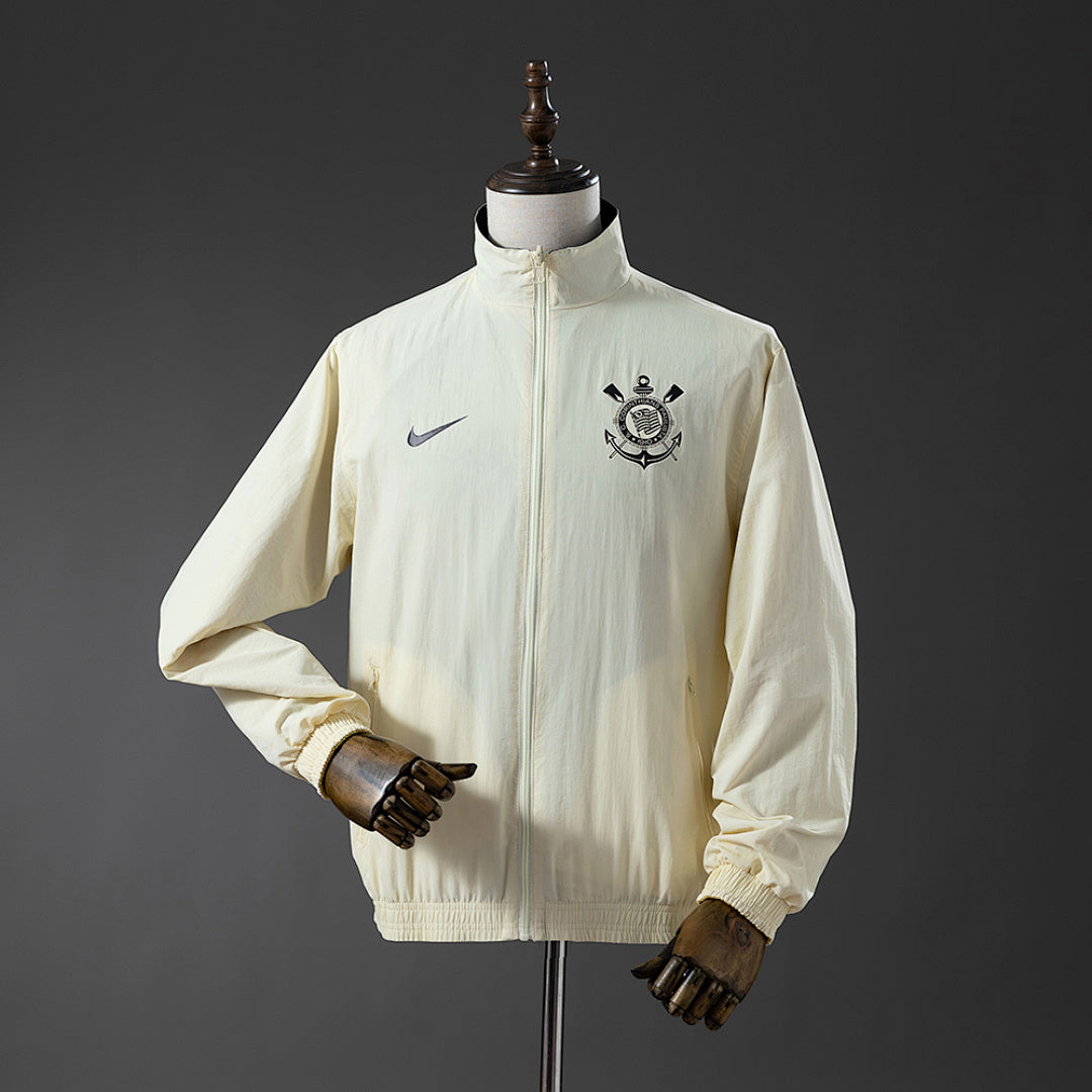 Corta-Vento Reversível Corinthians - Bege e Preto