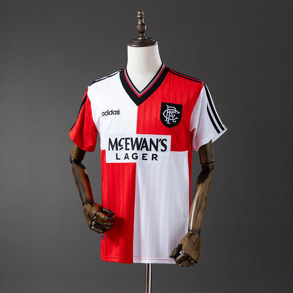 Camisola Rangers Vermelha e Branca 95/96 Retro