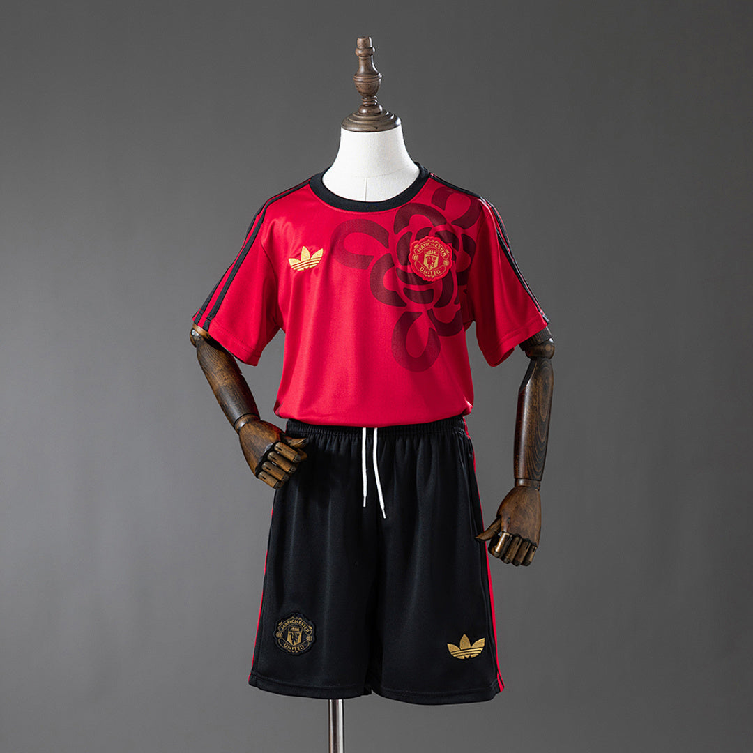 Kit Manchester United Edição Cultural Vermelha Criança 25/26