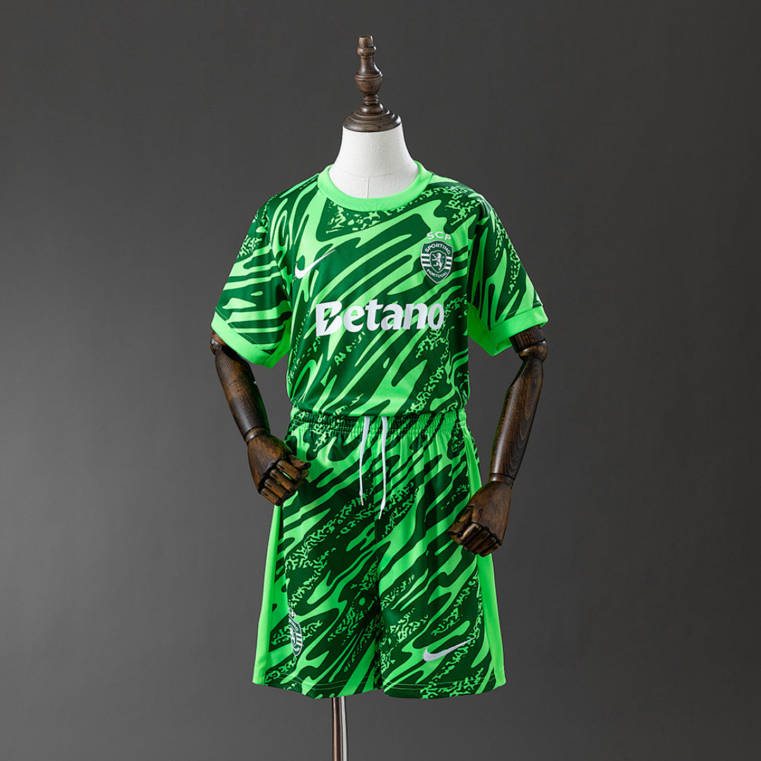 Kit Sporting Guarda-Redes Verde Criança 25/26