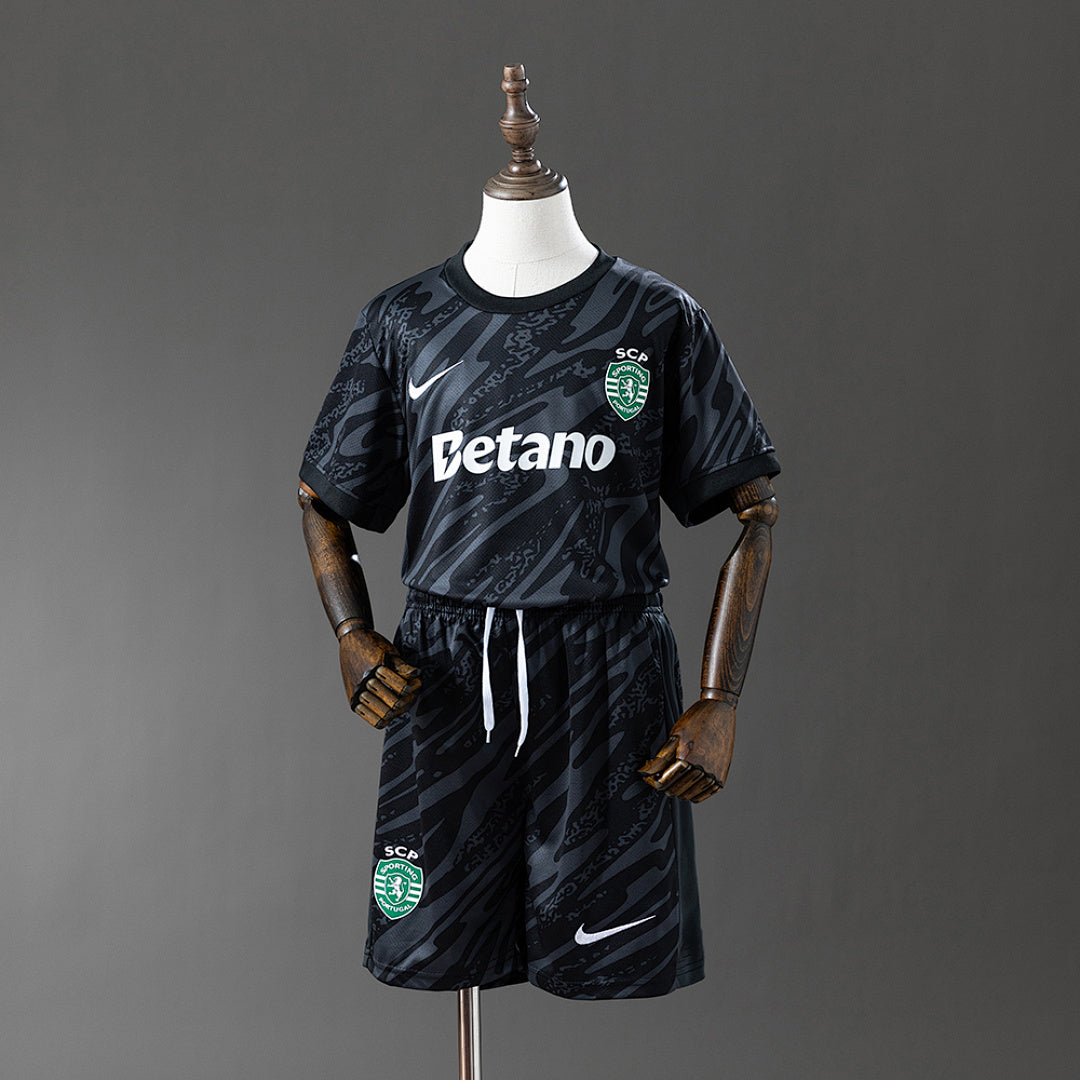 Kit Sporting Guarda-Redes Preto Criança 25/26
