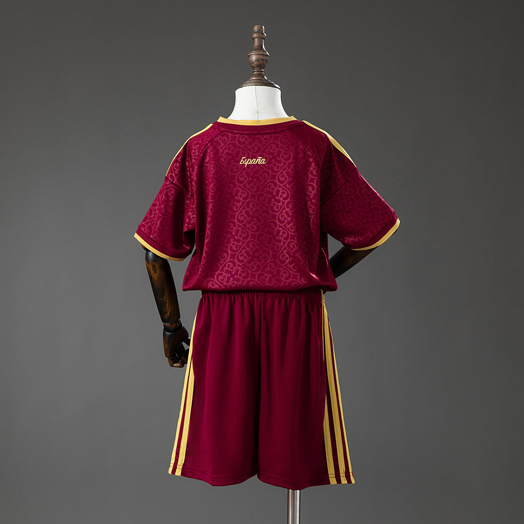 Kit Espanha Edição Especial 2 Estrelas Grená Criança 2026