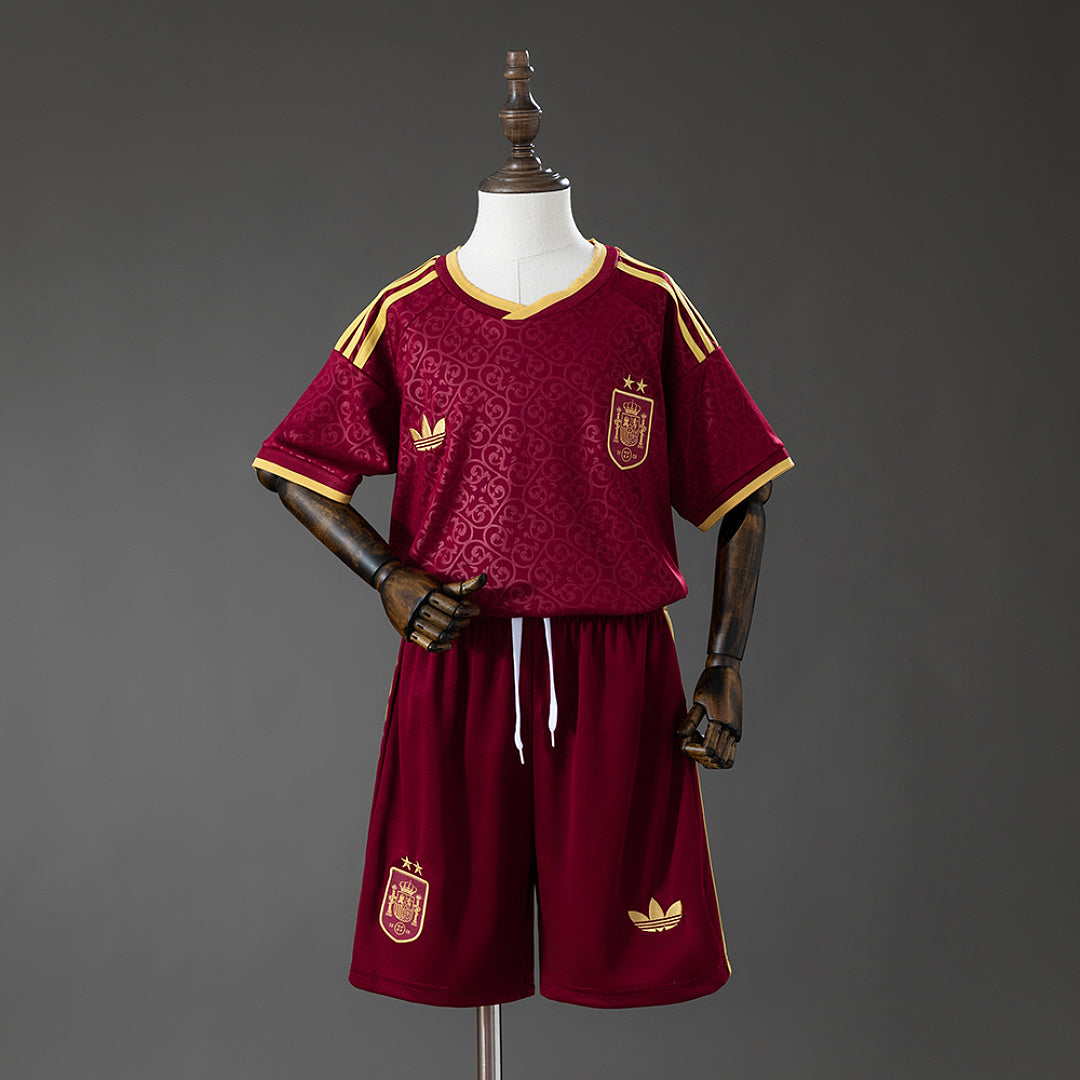 Kit Espanha Edição Especial 2 Estrelas Grená Criança 2026