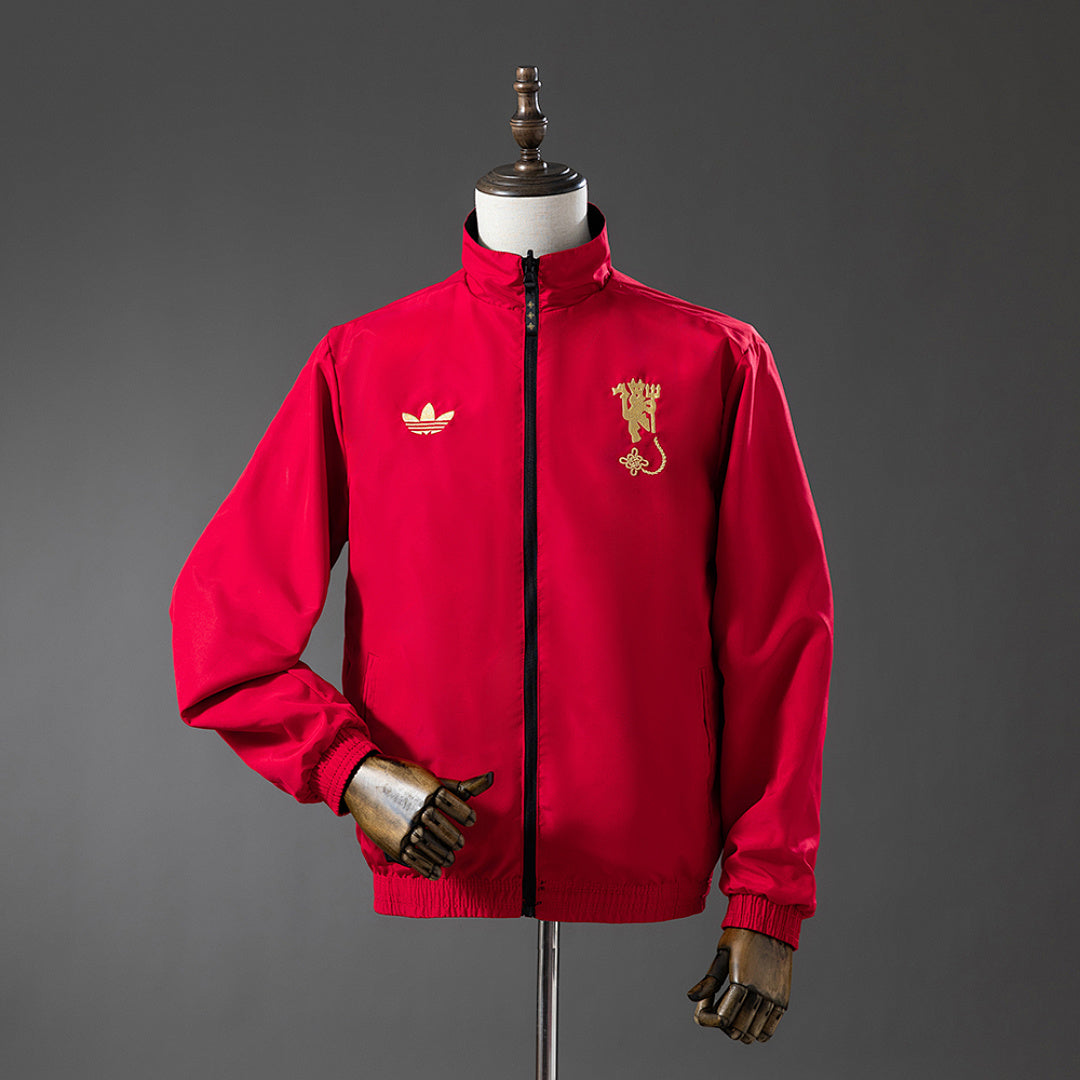 Corta-Vento Reversível Manchester United - Preto e Vermelho