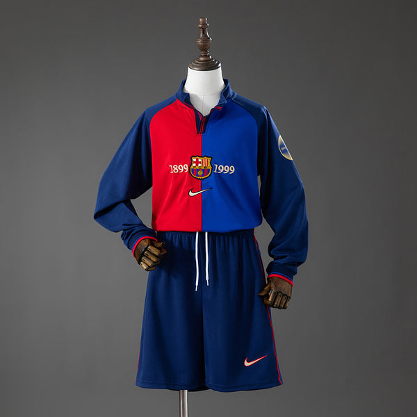 Kit Barcelona Centenário Criança 1999 - Manga Comprida