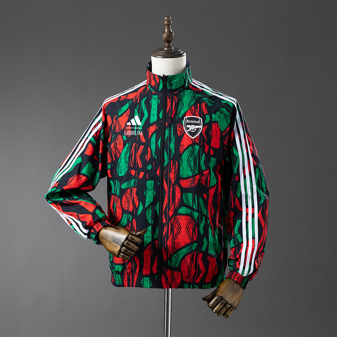 Corta-Vento Reversível Arsenal x Labrum - Verde, Vermelho e Azul-Marinho